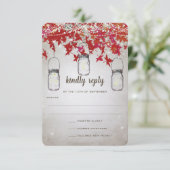 Cartons Réponse Rustique romantique Mason Jar Rouge et Silver Leaf (Debout devant)