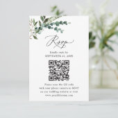 Cartons Réponse Rustique Sage QR Code Mariage de verdure (Debout devant)