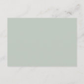 Cartons Réponse Rustique Sage Vert Floral Élégant Mariage Script (Dos)