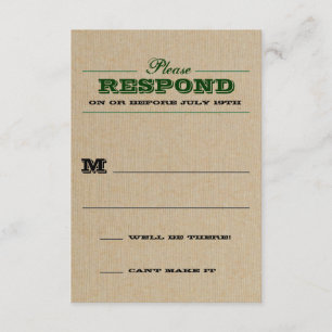 Cartons Réponse Rustique Trophée Green Response