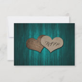 Cartons Réponse Rustique Turquoise bois Coeurs Mason Jar Mariage R (Dos)