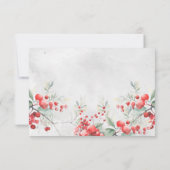 Cartons Réponse Rustique Winter Holly & Pine Mariage QR Code (Dos)