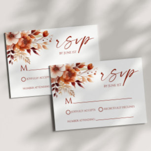 Cartons Réponse Rusty Bourgogne Brown Floral Jardin Mariage