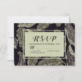 Cartons Réponse Sage de feuillage Tropical Vert noir Script (Devant)