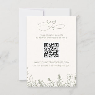 Cartons Réponse Sage Fleur sauvage Jardin boisé Floral QR CODE