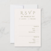 Cartons Réponse Sage Green and Ivory Modern Wedding  (Dos)