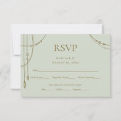 Cartons Réponse Sage Green Boho Drapé Mariage perlé (Devant)