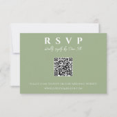Cartons Réponse Sage Green Boho QR Code Mariage de plaisir en lign (Devant)