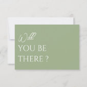 Cartons Réponse Sage Green Boho QR Code Mariage de plaisir en lign (Dos)