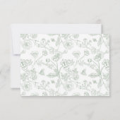 Cartons Réponse Sage Green Chinoiserie Mariage QR Code (Dos)