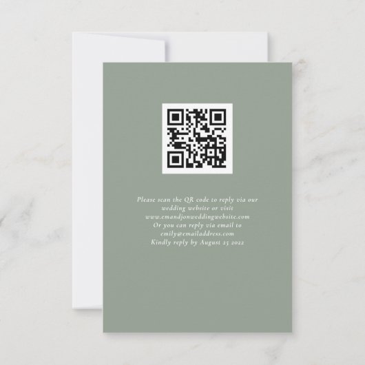 Cartons Réponse Sage Green Citrouilles Automne Florals Script QR C (Dos)
