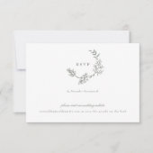 Cartons Réponse Sage Green classique monogramme QR CODE mariage co (Devant)