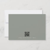 Cartons Réponse Sage Green classique monogramme QR CODE mariage co (Dos)