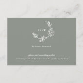 Cartons Réponse Sage Green classique monogramme QR CODE mariage co (Devant)