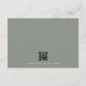 Cartons Réponse Sage Green classique monogramme QR CODE mariage co (Dos)