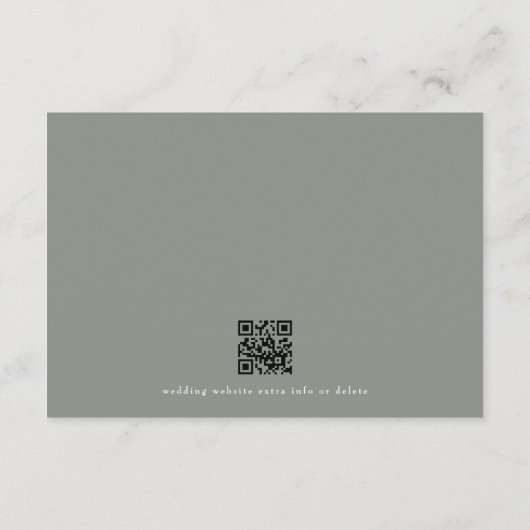 Cartons Réponse Sage Green classique monogramme QR CODE mariage co (Dos)