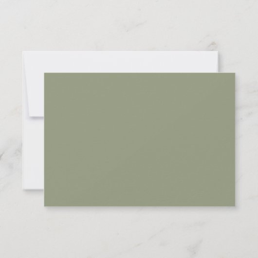 Cartons Réponse Sage Green Cream Élégant Script Formal Le Mariage (Dos)