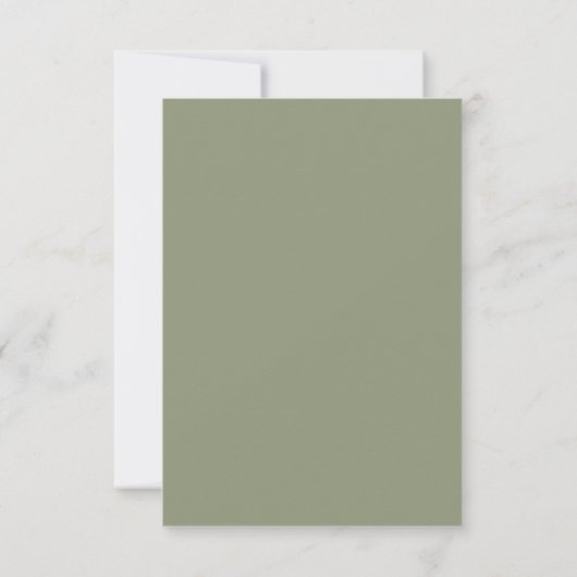 Cartons Réponse Sage Green Cream Élégant Script Formal Le Mariage (Dos)