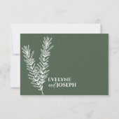 Cartons Réponse Sage Green Floral Boho Botanique Mariage unique (Dos)