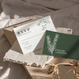 Cartons Réponse Sage Green Floral Boho Botanique Mariage unique