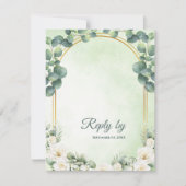 Cartons Réponse Sage Green Floral Eucalyptus Botanical Wedding (Devant)