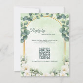 Cartons Réponse Sage Green Floral Eucalyptus Botanical Wedding (Dos)