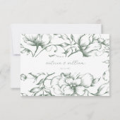 Cartons Réponse Sage Green Garden Floral Mariage (Dos)