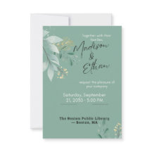 Sage Green Gold Botanical Wedding