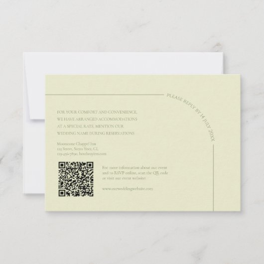 Cartons Réponse Sage Green & Linen QR Code Boho Minimalist (Devant)