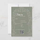 Cartons Réponse Sage Green Ornate Arch Botanical Wedding Reply By (Dos)