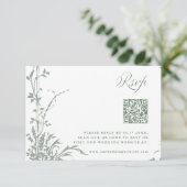 Cartons Réponse Sage Green Romantic Botanical Garden Wedding (Debout devant)