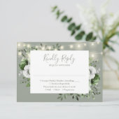 Cartons Réponse Sage Green Rustic String éclaire le Mariage floral (Debout devant)