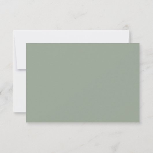 Cartons Réponse Sage Green Texte simple et élégant | Mariage (Dos)