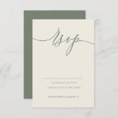 Cartons Réponse Sage Greenery Simple Minimal Modern Kindly Répondr (Devant / Derrière)