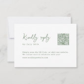 Cartons Réponse Sage Hand Drawn Monogram Whimsical Wedding QR code (Devant)