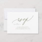 Cartons Réponse Sage moderne Vert blanc Simple Mariage QR CODE (Devant)