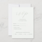 Cartons Réponse Sage moderne vert QR Code Initiales Mariage (Devant)