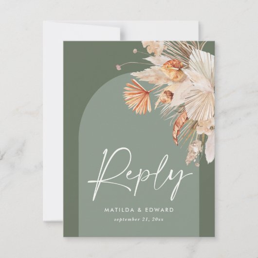 Cartons Réponse Sage Rustique Green Pampas Grass Moderne sur tenda (Devant)