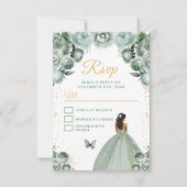 Cartons Réponse Sage Vert et Or Princesse à Peau Foncée (Devant)