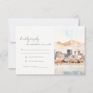 Cartons Réponse Salt Lake City Utah Watercolor Landscape Wedding