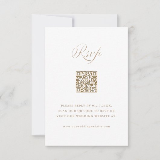 Cartons Réponse Sand Stylish Calligraphy Wedding QR Code (Devant)