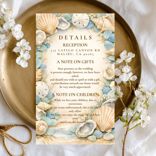 Cartons Réponse Sandy Shore Seashell Wedding