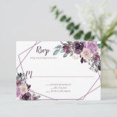 Cartons Réponse Sangria Violet Floral Géométrique | (Debout devant)