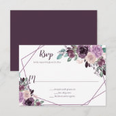 Cartons Réponse Sangria Violet Floral Géométrique | (Devant / Derrière)
