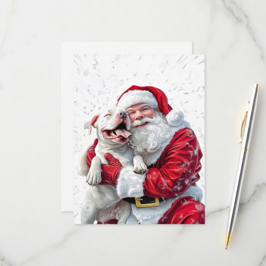 Cartons Réponse Santa Claus et Pitbull Chien Chien Chien Chien (Devant/Arrière en situation)