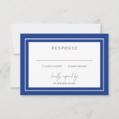 Cartons Réponse Sapphire Blue Bold Bordure moderne Mariage (Devant)