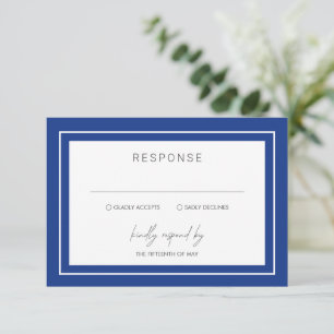 Cartons Réponse Sapphire Blue Bold Bordure moderne Mariage