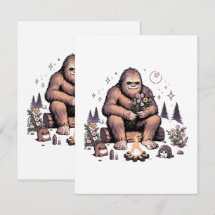 Cartons Réponse Sasquatch tenant des fleurs