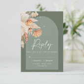 Cartons Réponse Sauge moderne vert botanique pampas herbe mariage (Debout devant)