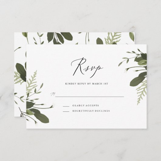 Cartons Réponse Sauvage et vert (Devant / Derrière)